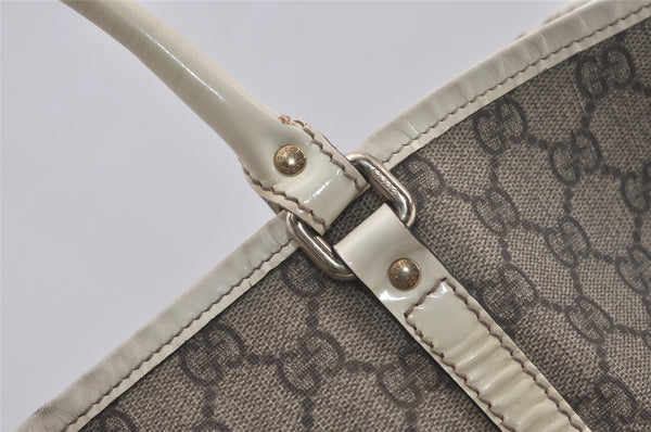 Authentic GUCCI Vintage Shoulder Tote Bag GG PVC Enamel 197953 Brown 6486I