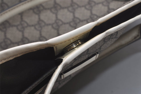 Authentic GUCCI Vintage Shoulder Tote Bag GG PVC Enamel 197953 Brown 6486I