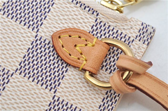 Authentic Louis Vuitton Damier Azur Neverfull Pouch Purse Clutch LV 6490F
