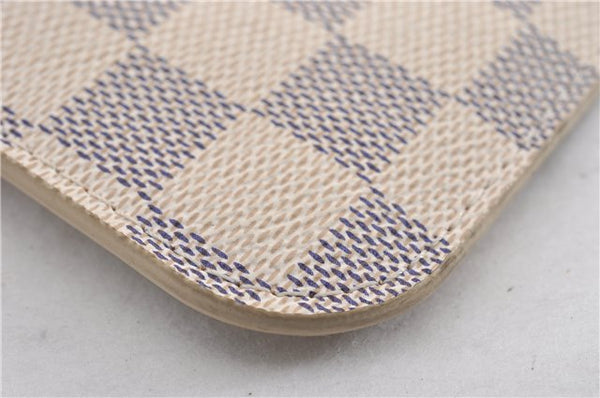 Authentic Louis Vuitton Damier Azur Neverfull Pouch Purse Clutch LV 6491F