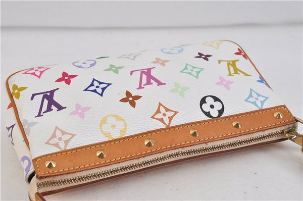 LOUIS VUITTON Monogram Multicolor Pochette Accessoires Pouch M92649 White 6494C