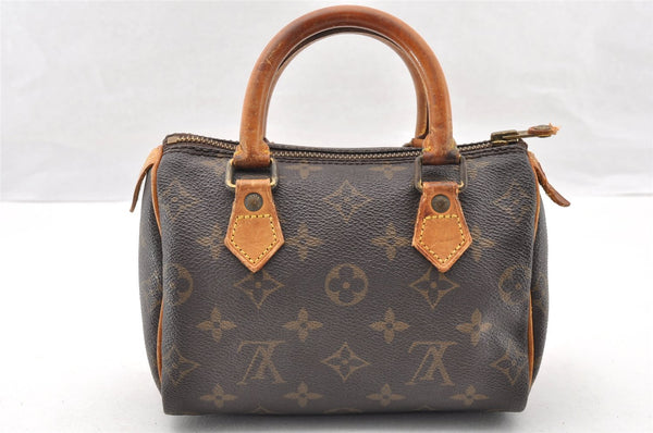 Authentic Louis Vuitton Monogram Mini Speedy Hand Bag Purse Old Model LV 6496I