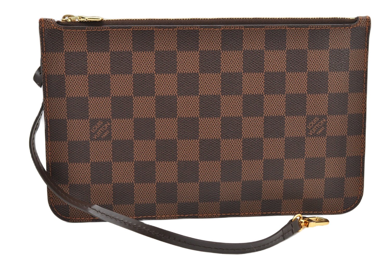 Authentic Louis Vuitton Damier Neverfull Pouch Purse Clutch Bag LV 6497F