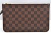 Authentic Louis Vuitton Damier Neverfull Pouch Purse Clutch Bag LV 6497F