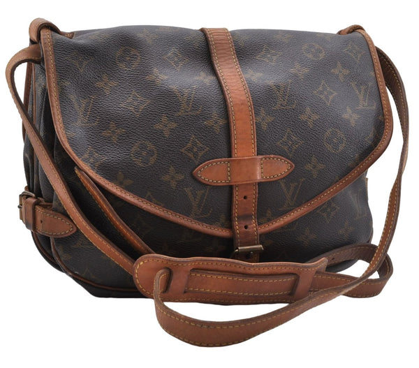 Auth Louis Vuitton Monogram Saumur 30 Shoulder Cross Body Bag M42256 LV 6498D
