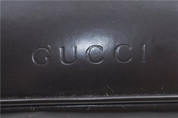 Authentic GUCCI Bamboo Vanity Hand Bag Cosmetic Purse Leather Brown 6500B