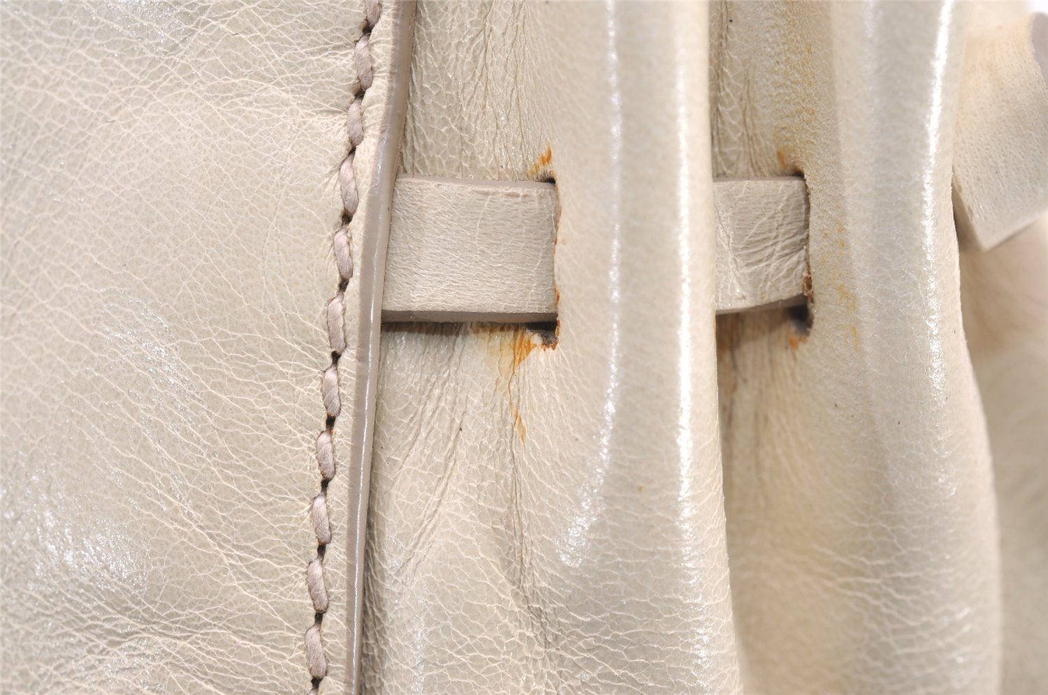 Authentic MIU MIU Vintage Leather 2Way Shoulder Hand Bag White 6501H