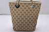 Authentic GUCCI Eclipse Shoulder Tote Bag GG Canvas Leather 120840 Brown 6502I