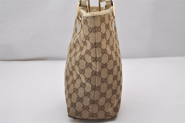 Authentic GUCCI Eclipse Shoulder Tote Bag GG Canvas Leather 120840 Brown 6502I