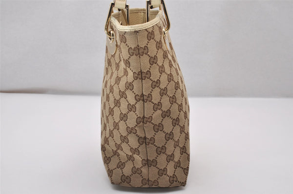 Authentic GUCCI Eclipse Shoulder Tote Bag GG Canvas Leather 120840 Brown 6502I