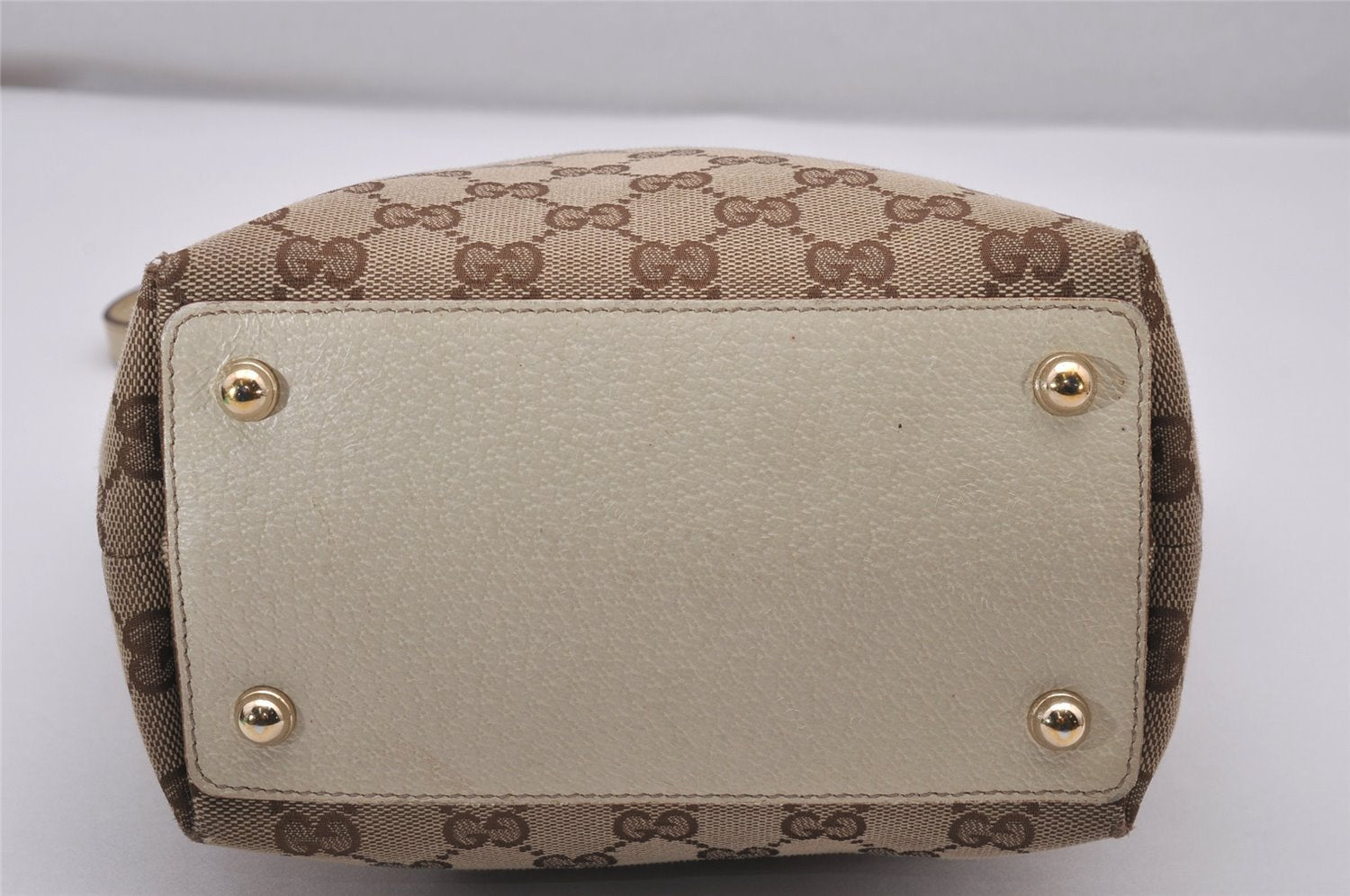 Authentic GUCCI Eclipse Shoulder Tote Bag GG Canvas Leather 120840 Brown 6502I