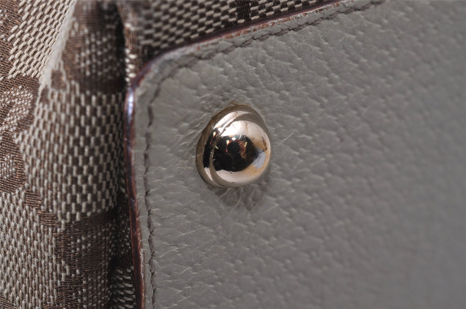 Authentic GUCCI Eclipse Shoulder Tote Bag GG Canvas Leather 120840 Brown 6502I