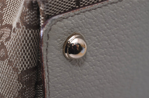 Authentic GUCCI Eclipse Shoulder Tote Bag GG Canvas Leather 120840 Brown 6502I