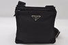 Authentic PRADA Nylon Tessuto Leather Shoulder Cross Body Bag Purse Black 6504I