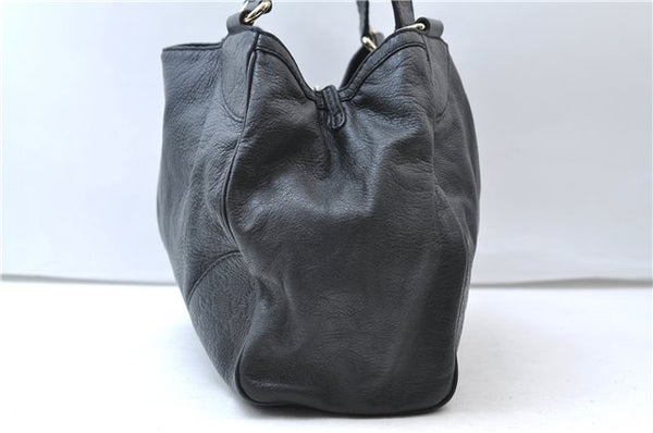 Authentic GUCCI Guccissima GG Leather Shoulder Tote Bag 223972 Black 6505E