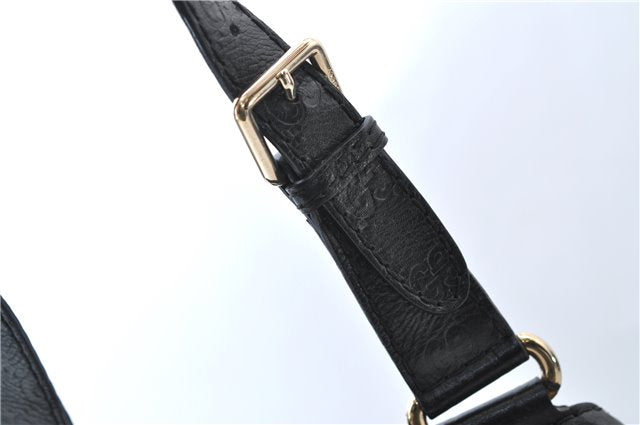 Authentic GUCCI Guccissima GG Leather Shoulder Tote Bag 223972 Black 6505E