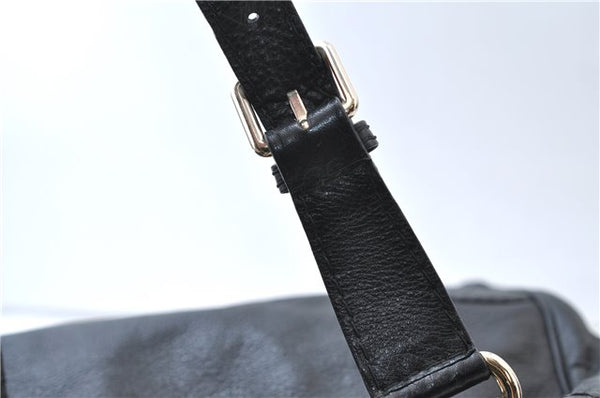 Authentic GUCCI Guccissima GG Leather Shoulder Tote Bag 223972 Black 6505E