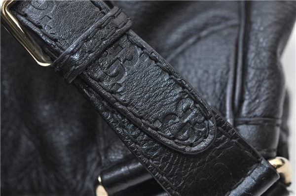 Authentic GUCCI Guccissima GG Leather Shoulder Tote Bag 223972 Black 6505E