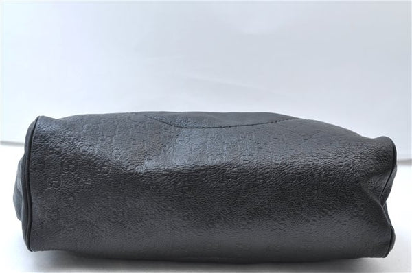 Authentic GUCCI Guccissima GG Leather Shoulder Tote Bag 223972 Black 6505E