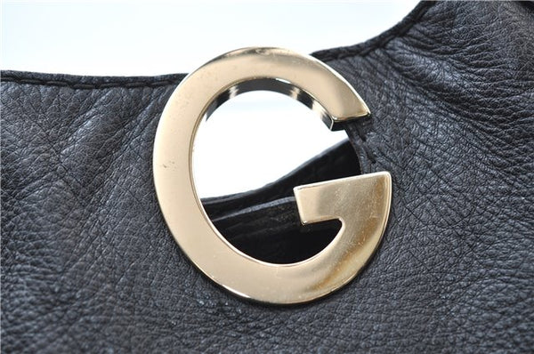 Authentic GUCCI Guccissima GG Leather Shoulder Tote Bag 223972 Black 6505E
