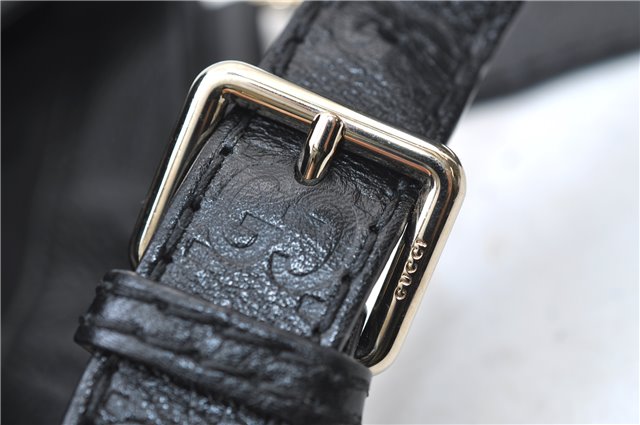 Authentic GUCCI Guccissima GG Leather Shoulder Tote Bag 223972 Black 6505E