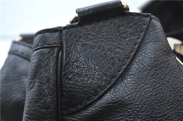 Authentic GUCCI Guccissima GG Leather Shoulder Tote Bag 223972 Black 6505E