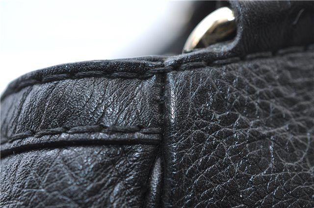 Authentic GUCCI Guccissima GG Leather Shoulder Tote Bag 223972 Black 6505E