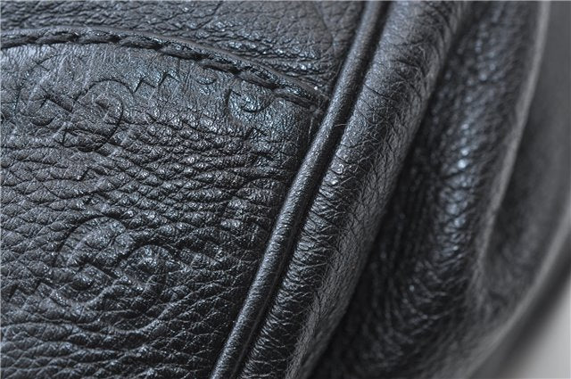 Authentic GUCCI Guccissima GG Leather Shoulder Tote Bag 223972 Black 6505E