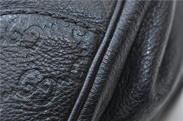 Authentic GUCCI Guccissima GG Leather Shoulder Tote Bag 223972 Black 6505E