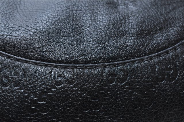Authentic GUCCI Guccissima GG Leather Shoulder Tote Bag 223972 Black 6505E