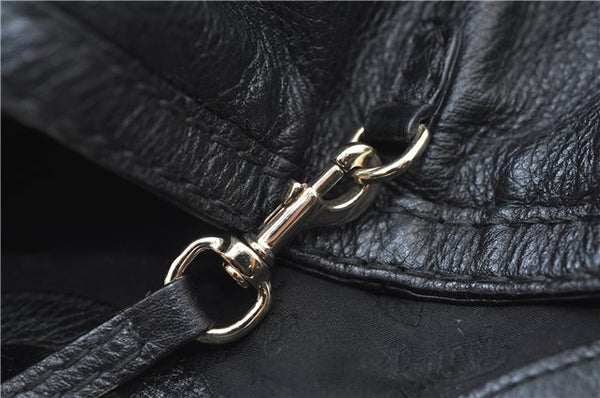 Authentic GUCCI Guccissima GG Leather Shoulder Tote Bag 223972 Black 6505E