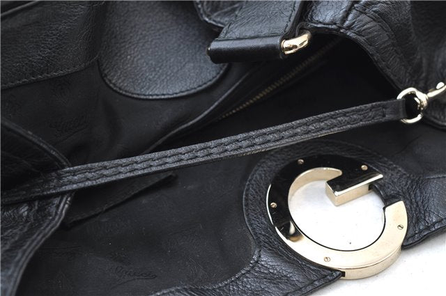 Authentic GUCCI Guccissima GG Leather Shoulder Tote Bag 223972 Black 6505E
