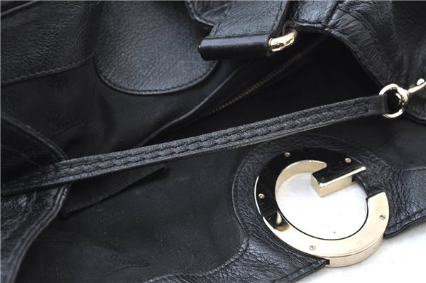 Authentic GUCCI Guccissima GG Leather Shoulder Tote Bag 223972 Black 6505E