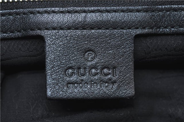 Authentic GUCCI Guccissima GG Leather Shoulder Tote Bag 223972 Black 6505E