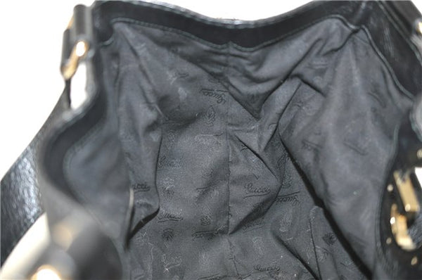 Authentic GUCCI Guccissima GG Leather Shoulder Tote Bag 223972 Black 6505E