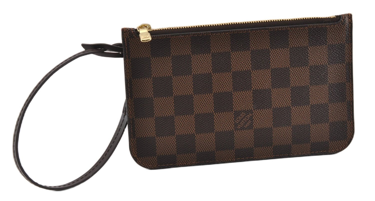 Authentic Louis Vuitton Damier Neverfull Pouch Purse Clutch Bag LV 6505F