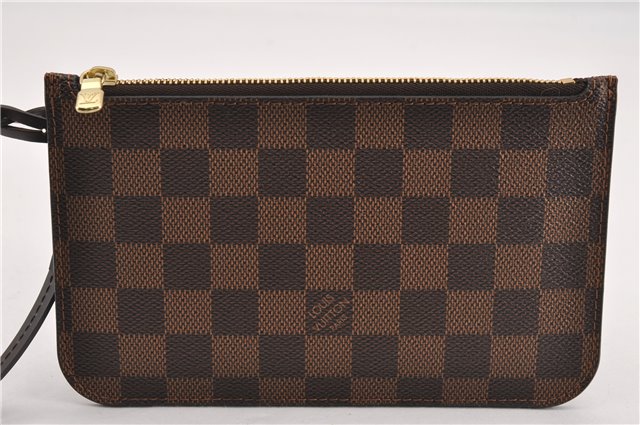 Authentic Louis Vuitton Damier Neverfull Pouch Purse Clutch Bag LV 6505F