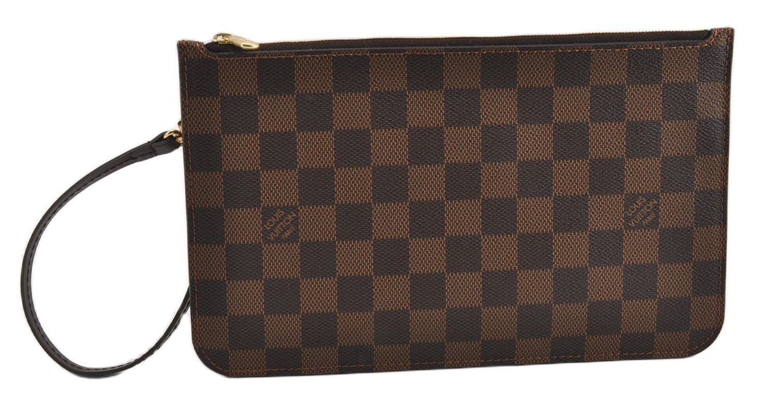 Authentic Louis Vuitton Damier Neverfull Pouch Purse Clutch Bag LV 6506F