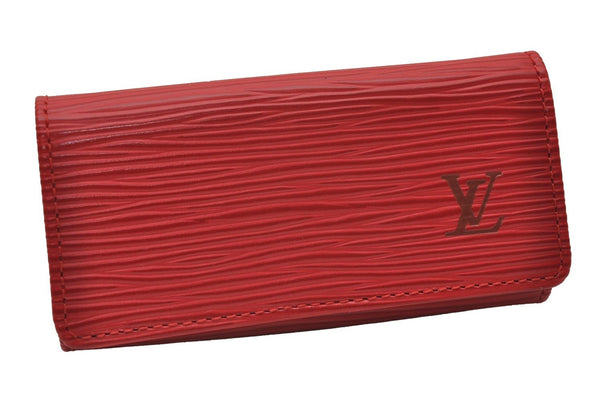Authentic Louis Vuitton Epi Multicles 4 Key Case Red M63827 LV 6507I