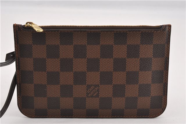 Authentic Louis Vuitton Damier Neverfull Pouch Purse Clutch Bag LV 6510F