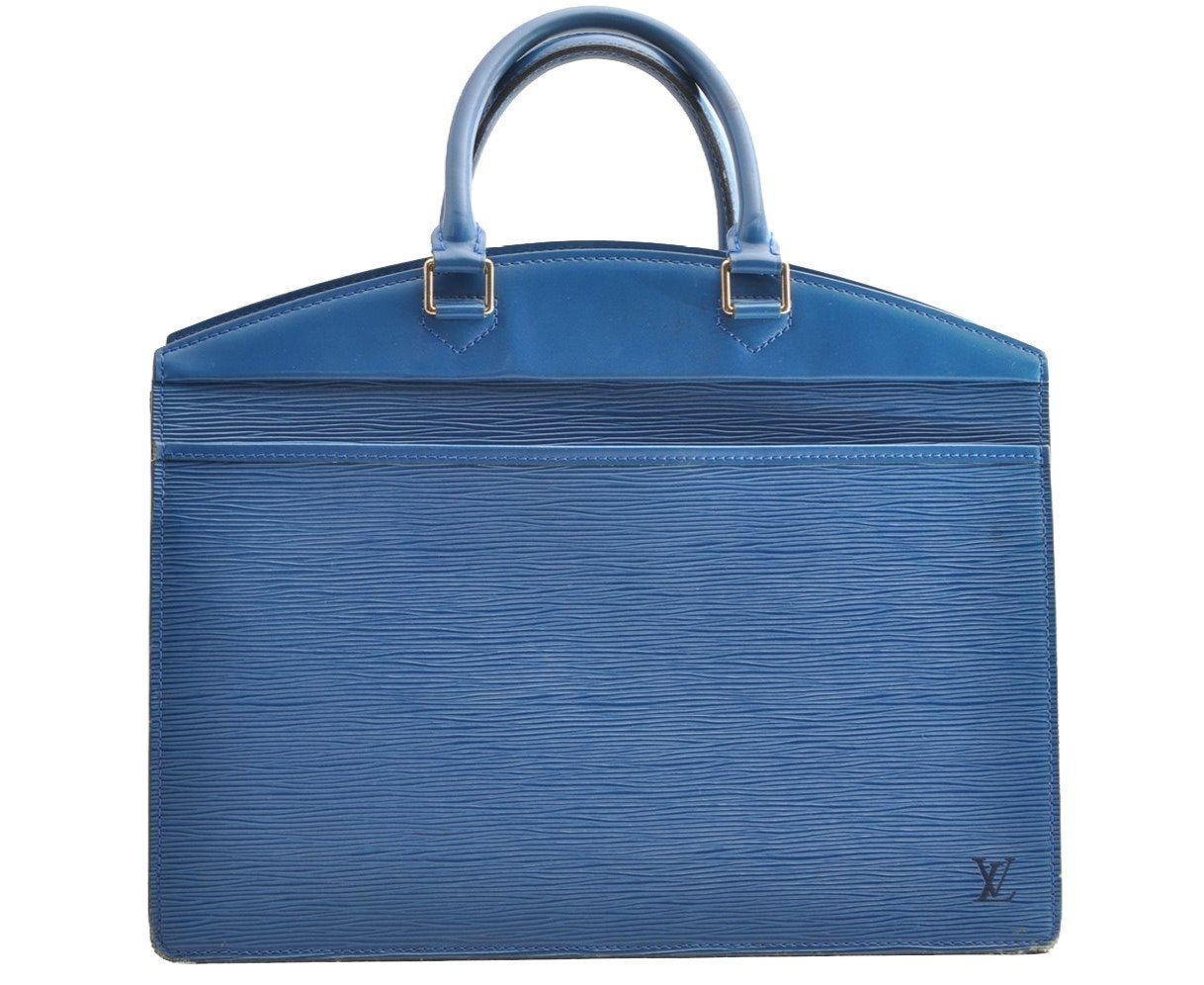 Authentic Louis Vuitton Epi Riviera Hand Bag Blue M48185 LV Junk 6516I