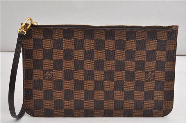 Authentic Louis Vuitton Damier Neverfull Pouch Purse Clutch Bag LV 6518F