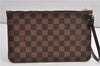 Authentic Louis Vuitton Damier Neverfull Pouch Purse Clutch Bag LV 6518F