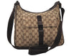 Authentic GUCCI Shoulder Cross Body Bag GG Canvas Leather 131211 Brown 6518I