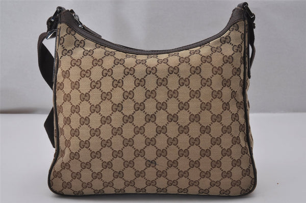 Authentic GUCCI Shoulder Cross Body Bag GG Canvas Leather 131211 Brown 6518I