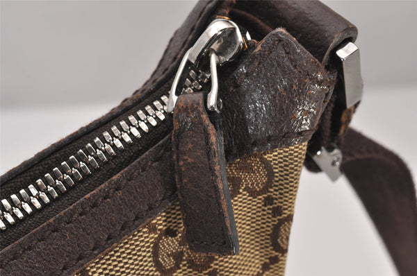 Authentic GUCCI Shoulder Cross Body Bag GG Canvas Leather 131211 Brown 6518I