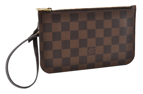 Authentic Louis Vuitton Damier Neverfull Pouch Purse Clutch Bag LV 6519F