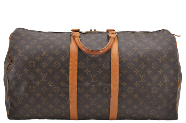 Authentic Louis Vuitton Monogram Keepall 55 Boston Bag M41424 LV 6522D