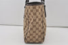 Authentic GUCCI Vintage Shoulder Tote Bag GG Canvas Leather 113019 Brown 6530I