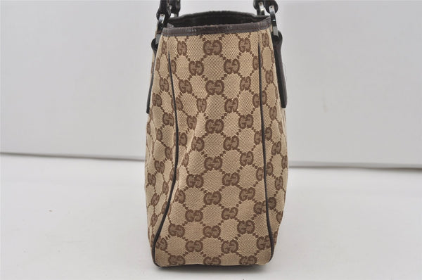 Authentic GUCCI Vintage Shoulder Tote Bag GG Canvas Leather 113019 Brown 6530I